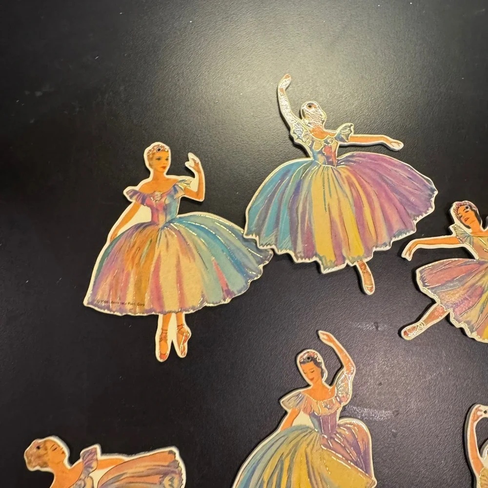 Merrimack Ballerina Die Cuts Vintage 1980 Multicolor Iridescent Ballet Ephemera